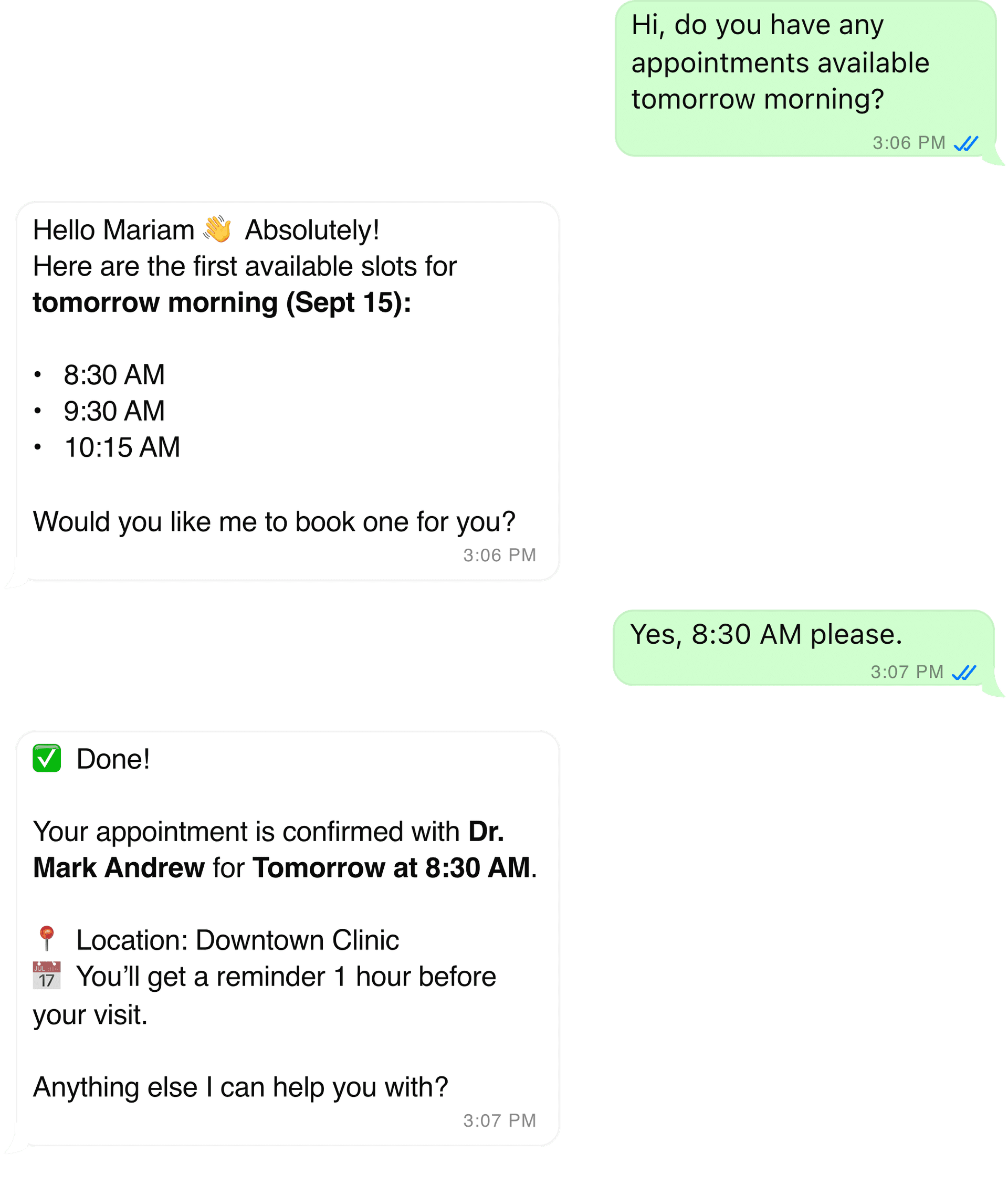 Rayan appointment chat